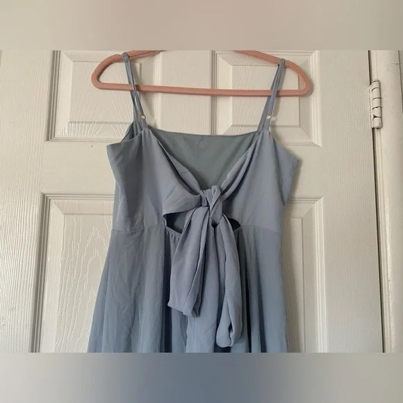 maxi dress waist tie Luzie Waist Tie Denim Maxi Dress